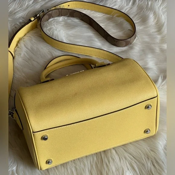 💰SOLD - CH322 - Coach Rowan Satchel with Signature Canvas Detail - Picture 7 of 12